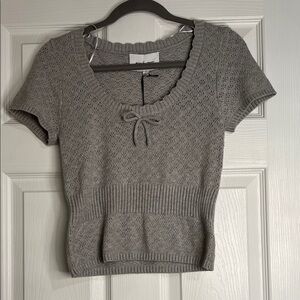 Pink Rose Light Gray Knit Top